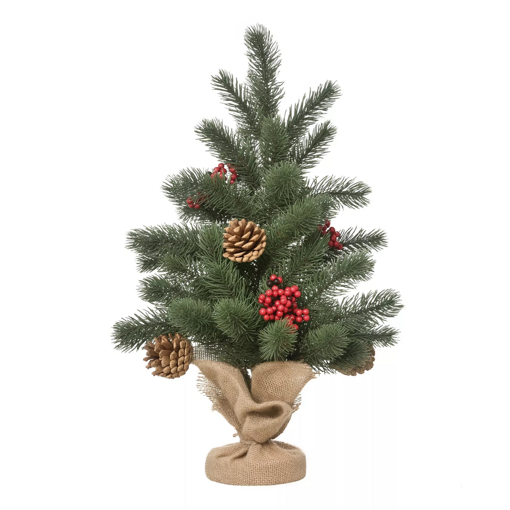 Dirbtinė kalėdinė eglutė su papuošimais, 50 cm, žalia