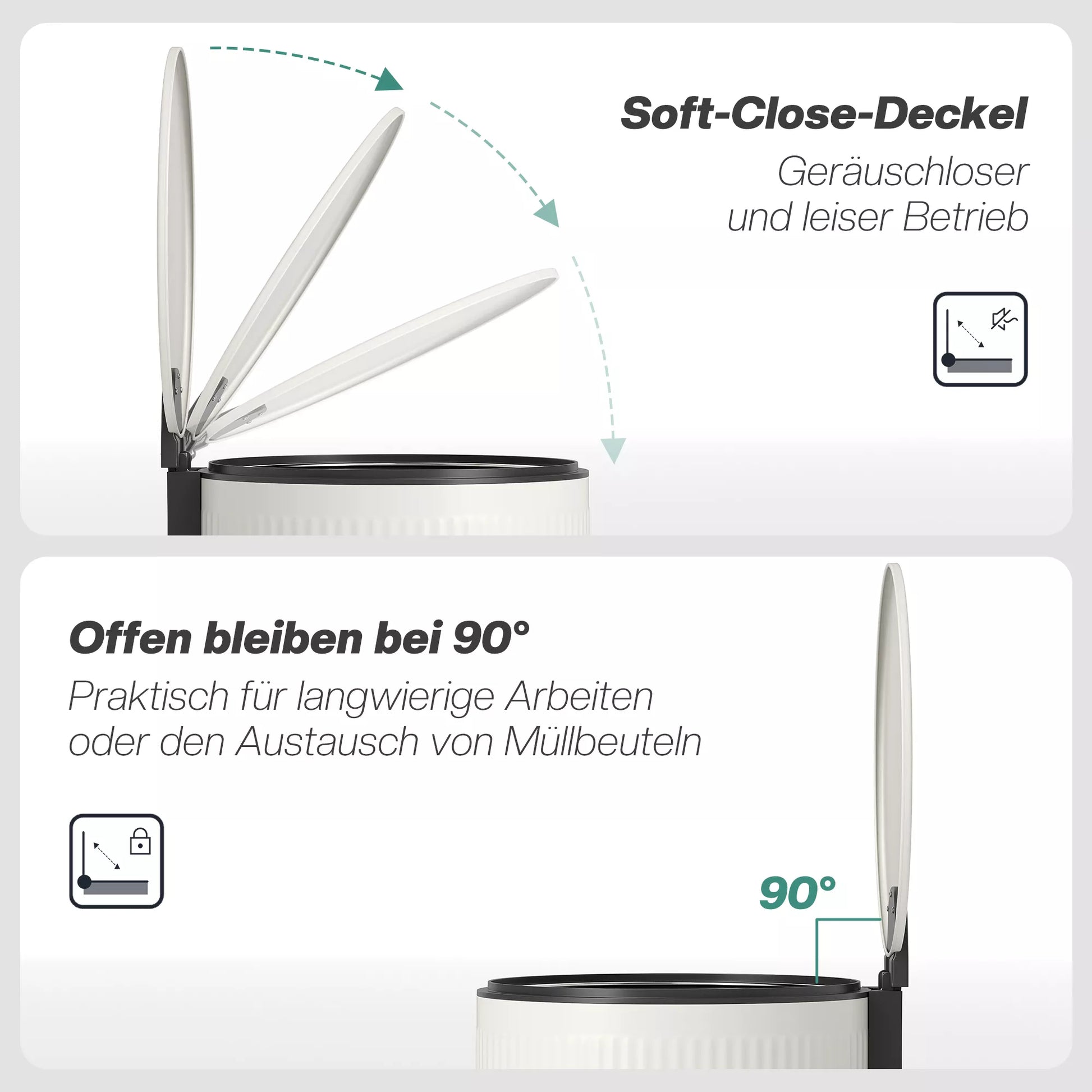 30 L matinė šiukšliadėžė su „Softclose“ dangčiu ir pedalu, vidinis kibiras metalinis, juoda, 36 x 30 x 60,5 cm