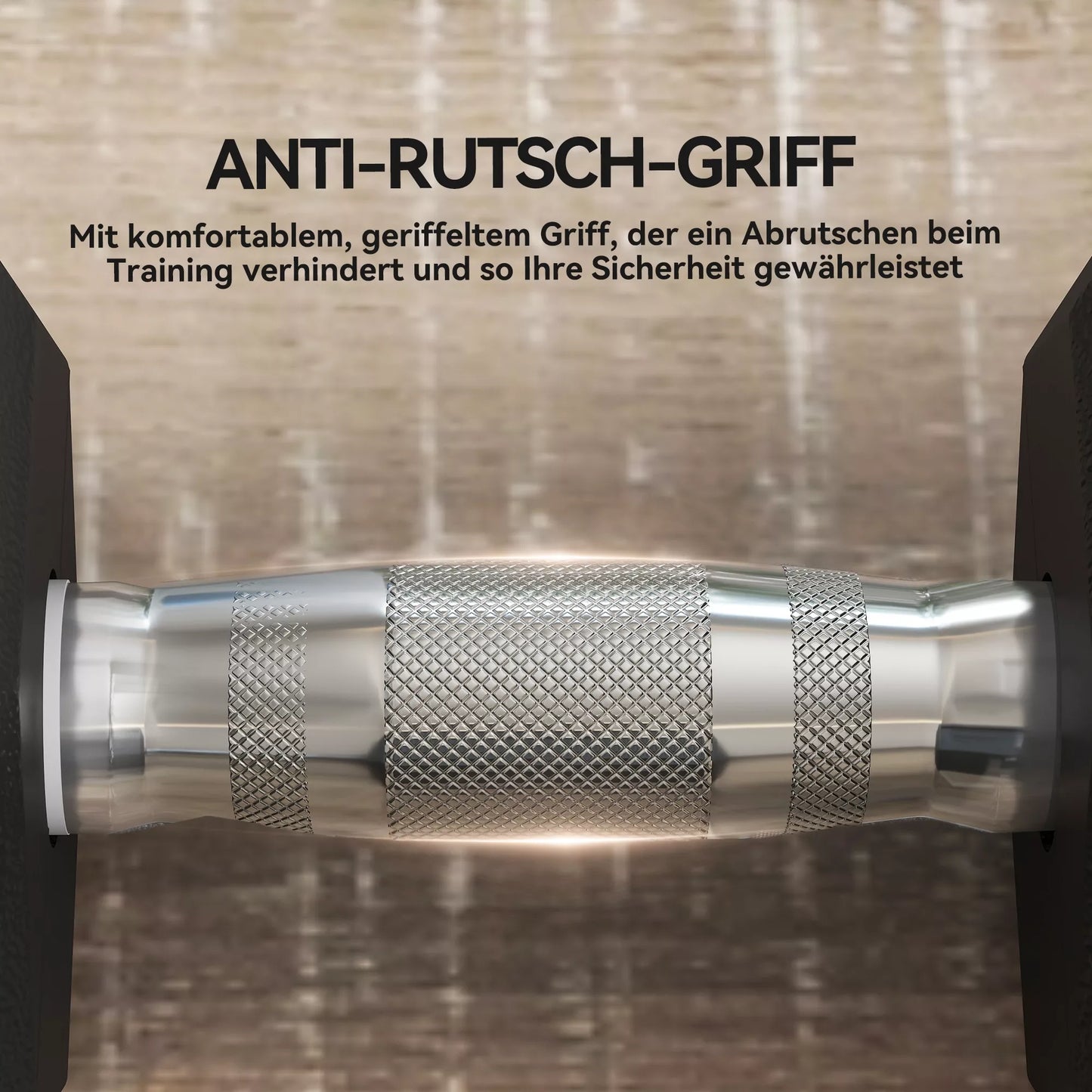 Hantelis, 35 kg, Neslystanti rankena, Juoda + Sidabrinė