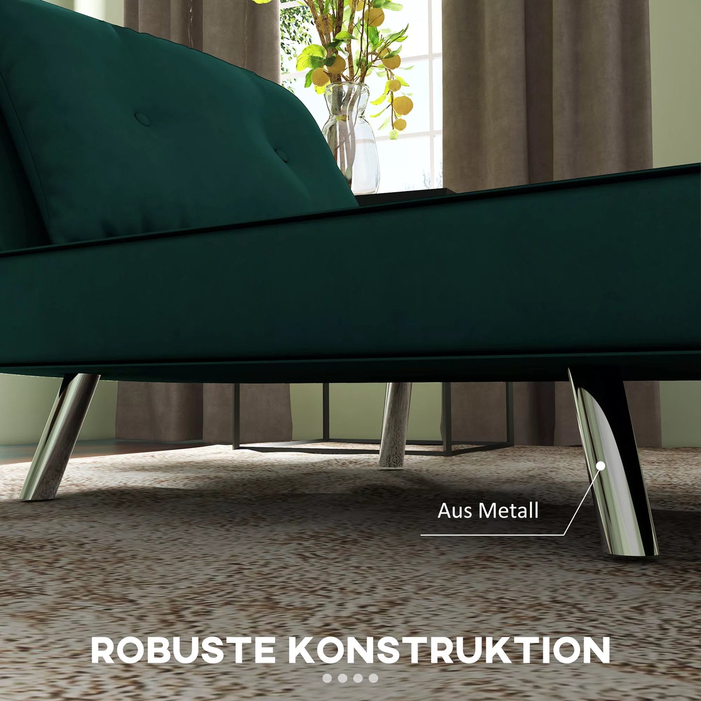 Fotelis su miegojimo funkcija, dygsniuotas sagutėmis, su lininiu paviršiumi, 77 cm x 88 cm x 83 cm, žalias