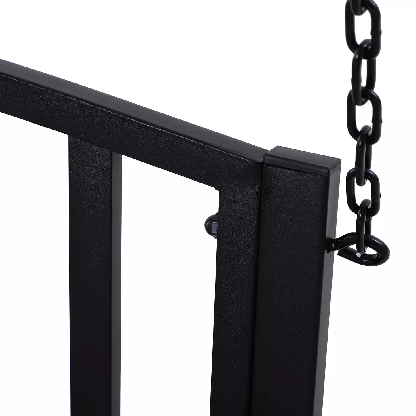 Pakabinama suolelė 2 vietų sodo sūpynės Sūpynės suolelis Holivudo sūpynės Pakabinamas suolelis su grandinėmis Metalo Juodas 127 x 60 x 53 cm