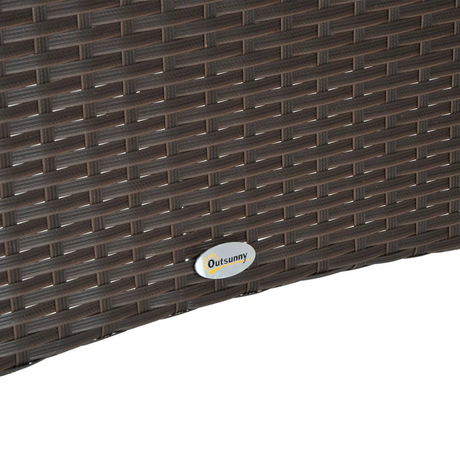 Lauko stalas su stiklo plokšte, polirotango, 150x85x74 cm, rudas/juodas