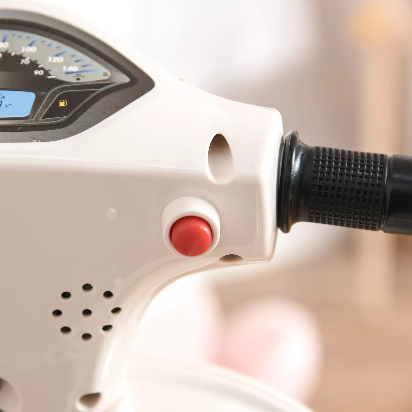 Elektrinis vaikiškas motoroleris Vespa su LED apšvietimu, garsu, vaikams nuo 18-36 mėn., baltas