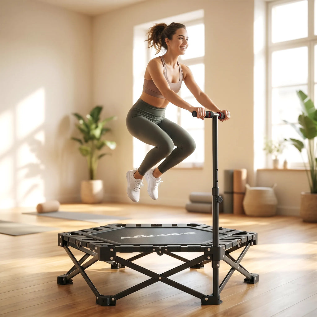 Fitneso batutas su reguliuojama rankena, 104 cm, iki 120 kg, juodas