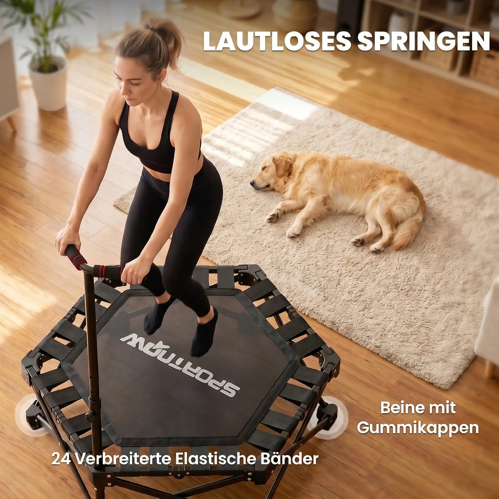 Fitneso batutas su reguliuojama rankena, 104 cm, iki 120 kg, juodas
