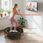 Fitneso batutas su reguliuojama rankena, 122 cm, juodas ir oranžinis