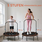 Fitneso batutas su reguliuojama rankena, 122 cm, juodas ir oranžinis