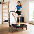 Fitneso batutas su reguliuojama rankena, 122 cm, juodas ir oranžinis