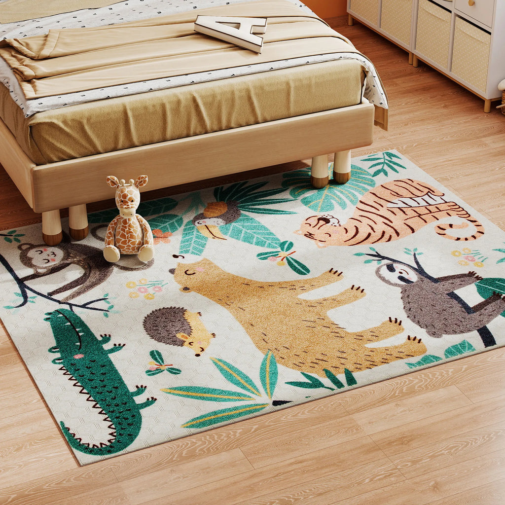 Fleece kilimas su džiunglių raštu, 160 x 120 cm, daugiaspalvis