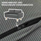 Informacinė grafika apie nuimamus plaunamus sofos užvalkalus