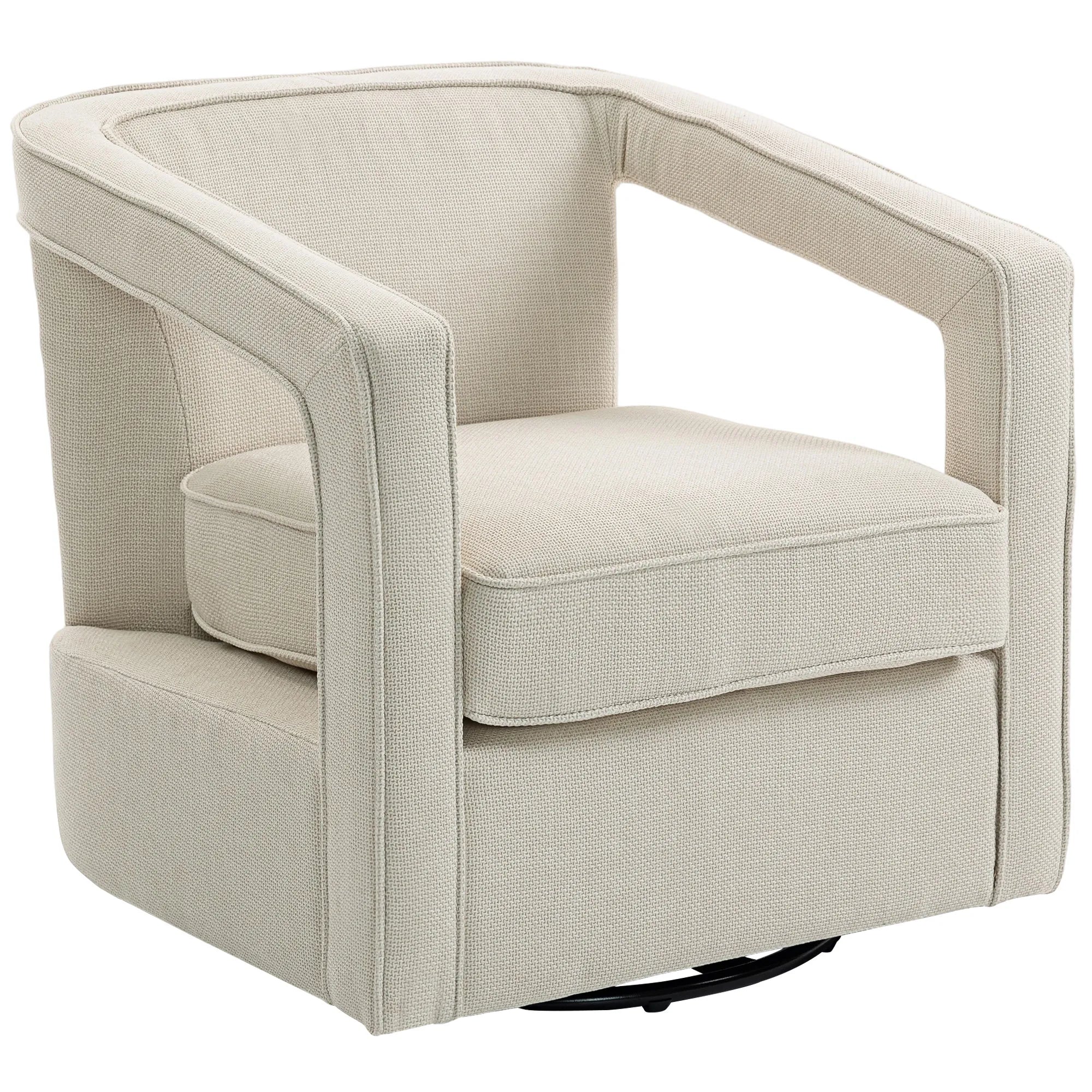 Fotelis pasukamas 360° kampu, smėlio spalvos