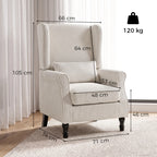 Matmenų schema: fotelio plotis 66 cm, aukštis 105 cm, gylis 74 cm