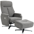 Fotelis su rankiniu reguliavimu ir pufu, tamsiai pilkas
