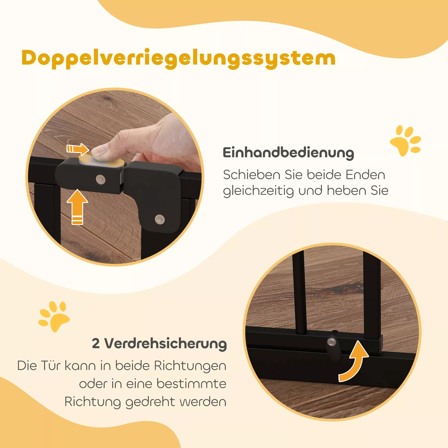 Šunų atitvaras, tvirtinamas spaustuvu, reguliuojamas ilgis, plienas/ABS, 75-95 x 76cm, juodas