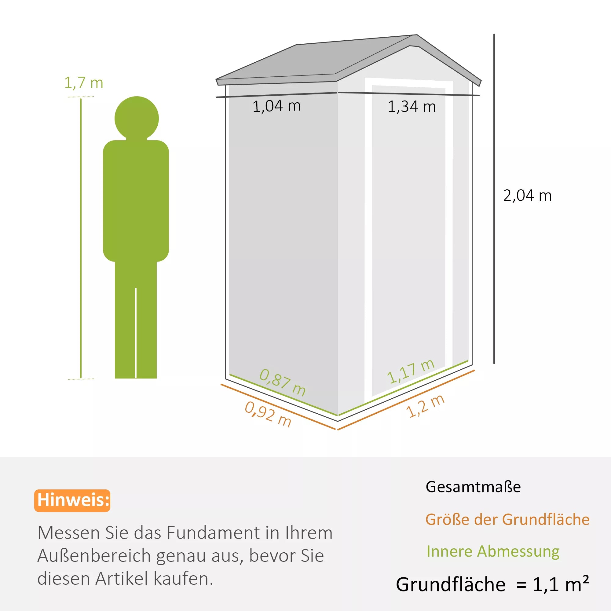 Įrankių namelis 1,1 m², įrankių namelis su dvišlaičiu stogu, 134 x 104 x 204 cm, plastikinis sodo namelis su užrakinamomis durimis, ventiliacijos angomis, langais, sodo namelis sodui, tamsiai pilkos spalvos.