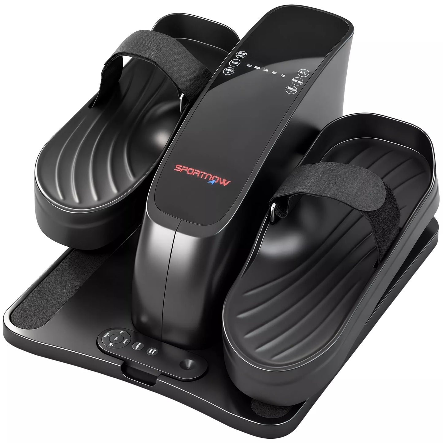 Mini pedalų treniruoklis, 12 greičių, LED ekranas, nuotolinio valdymo pultelis, neslystantis, nešiojamas, Metalas, Plastikas, Juodas