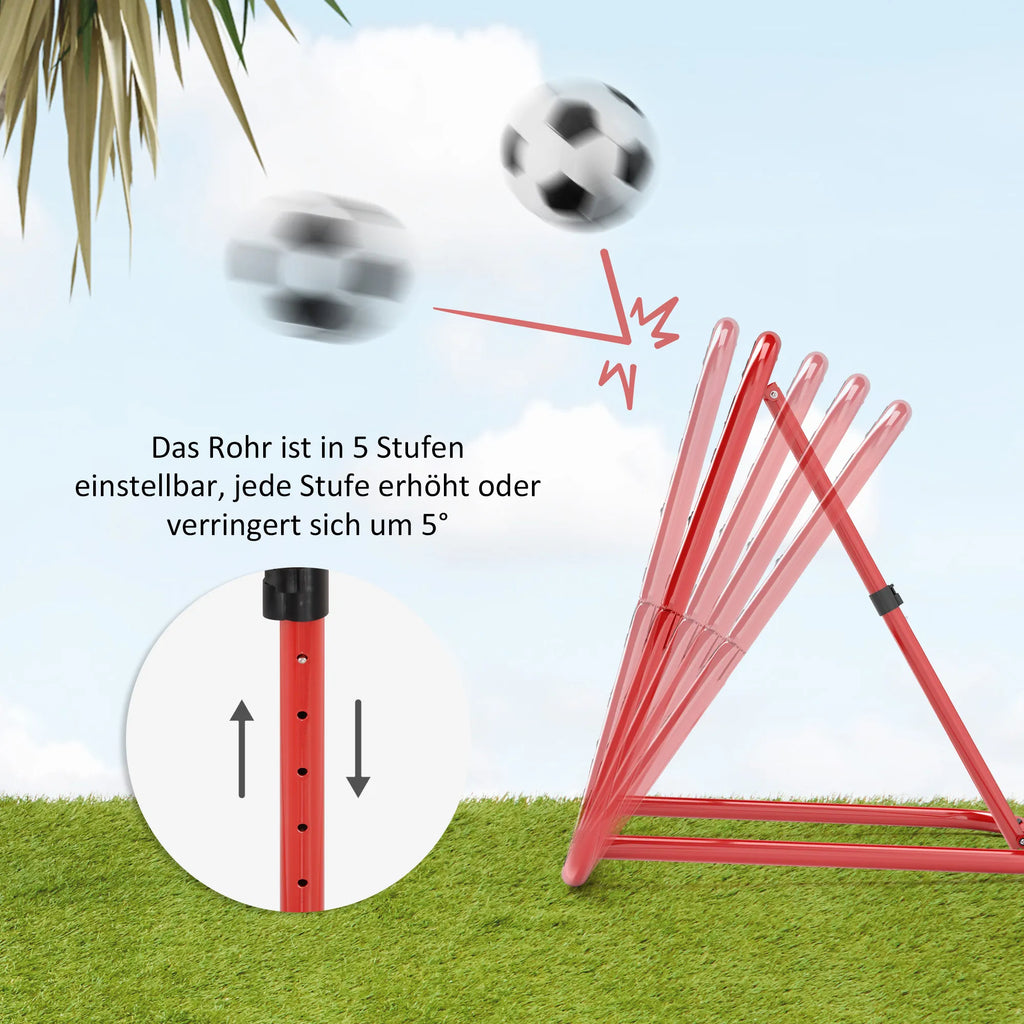 Futbolo atmušamasis tinklas, reguliuojamas, sulankstomas, raudonas
