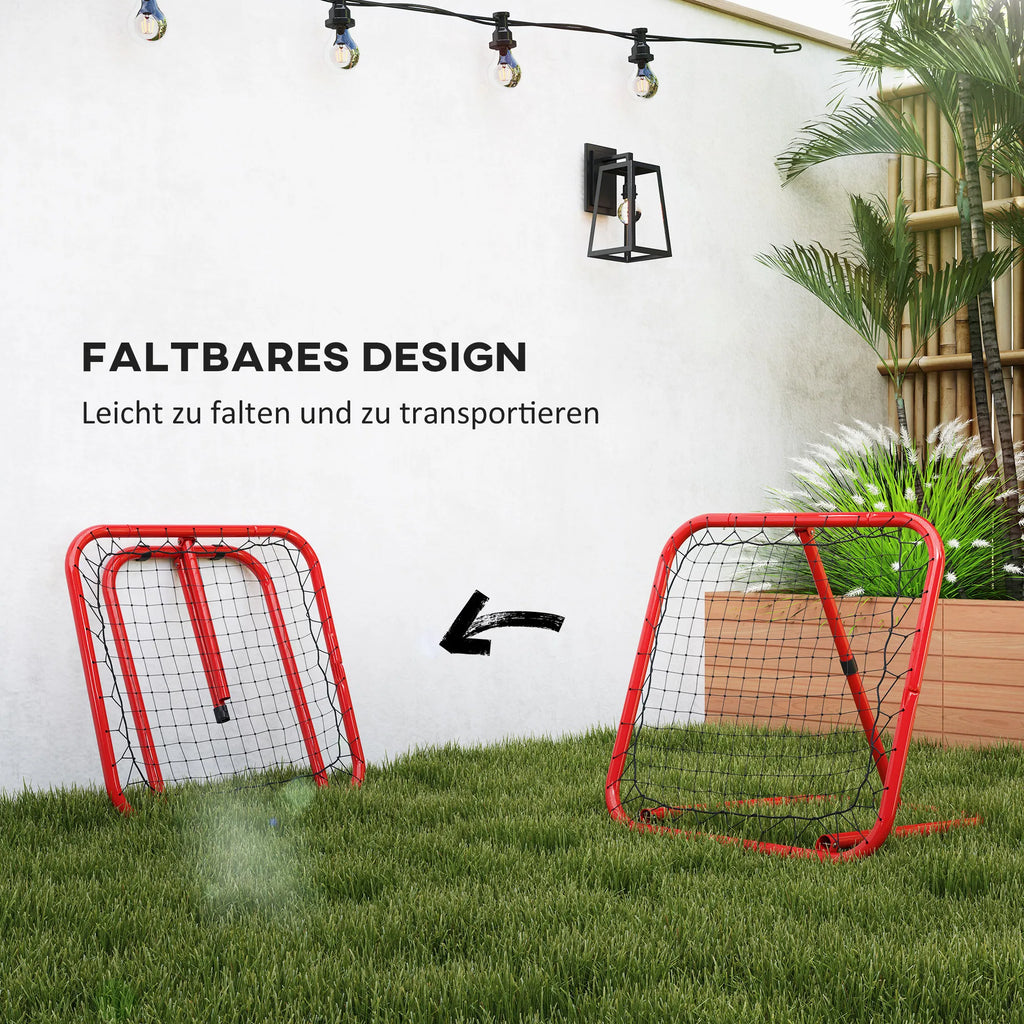 Futbolo atmušamasis tinklas, reguliuojamas, sulankstomas, raudonas