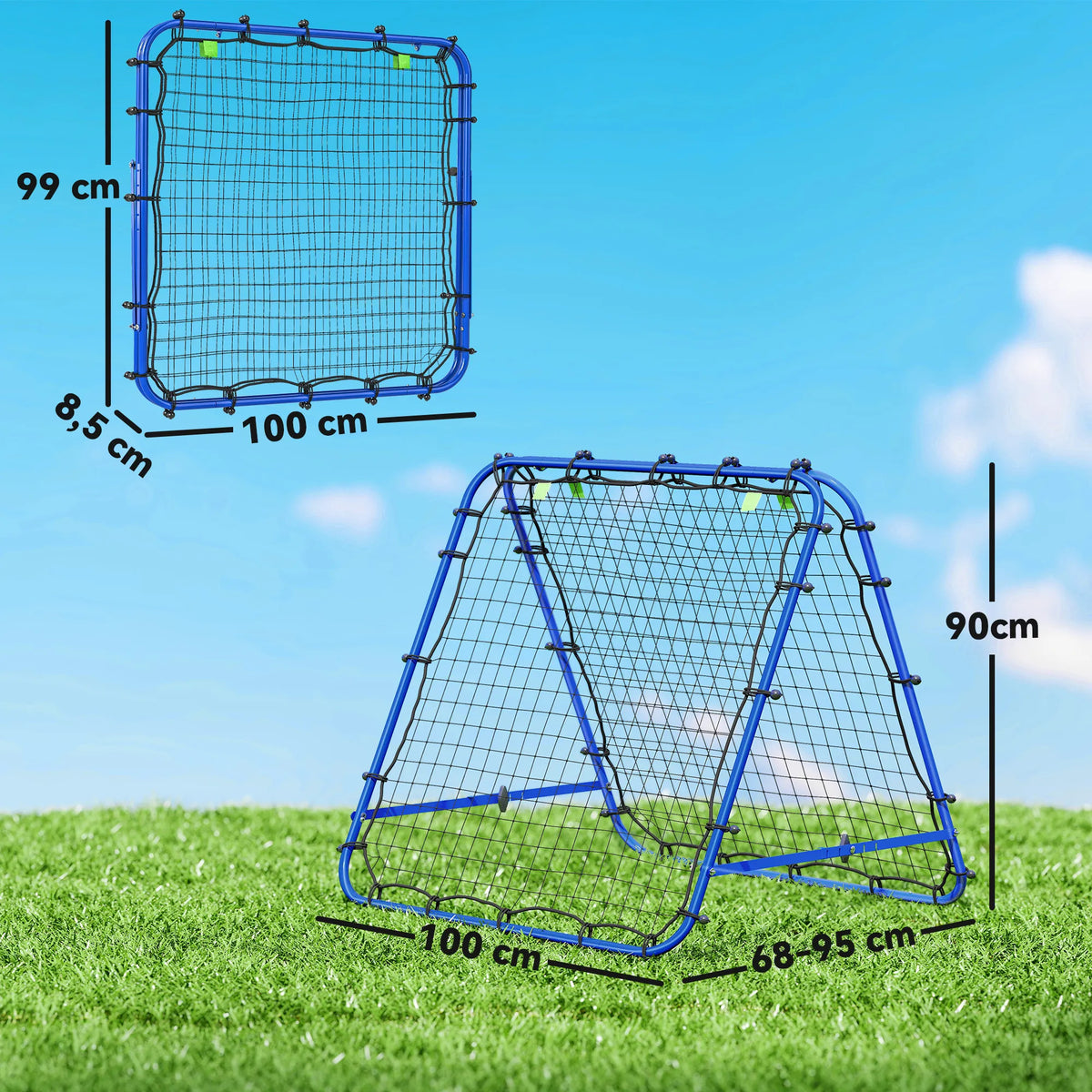 Matmenų schema: atmušėjo aukštis 90 cm, plotis 100 cm
