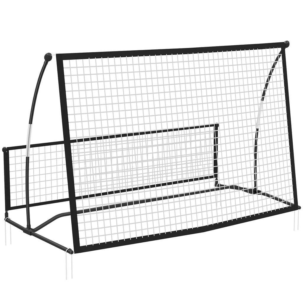 Futbolo atmušimo sienelė, 2 viename sulankstoma, 200 x 94 cm, juoda