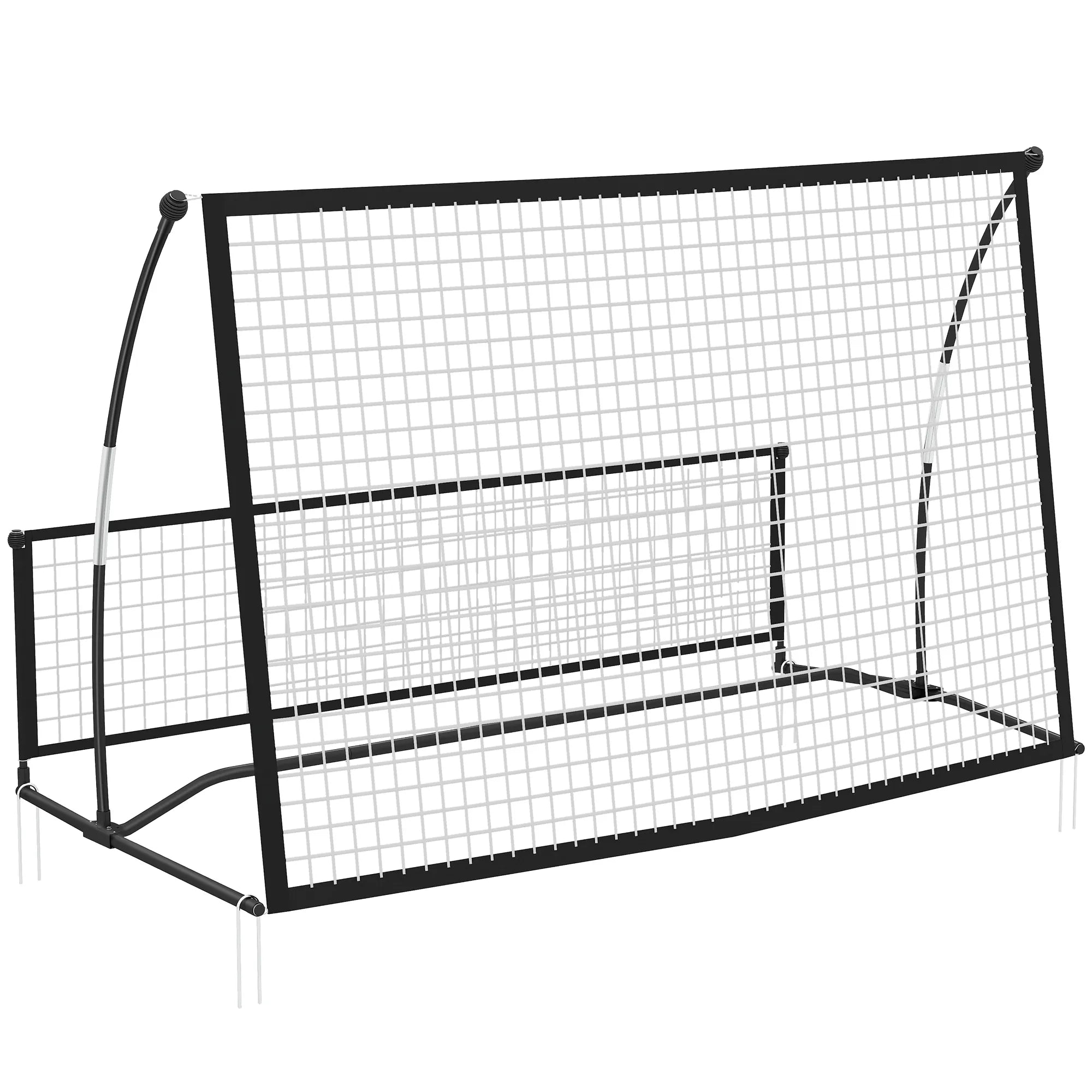 Futbolo atmušimo sienelė, 2 viename sulankstoma, 200 x 94 cm, juoda