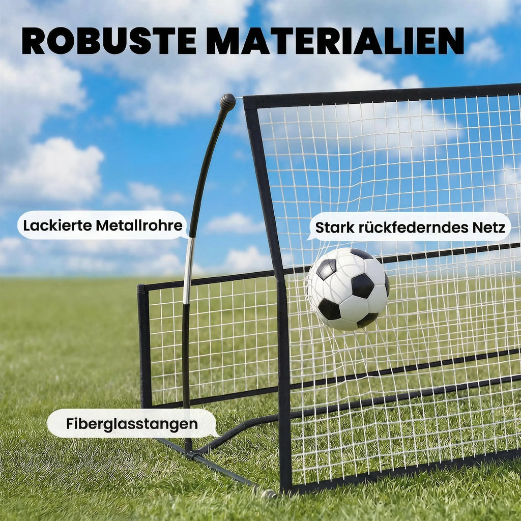 Futbolo atmušimo sienelė, 2 viename sulankstoma, 200 x 94 cm, juoda