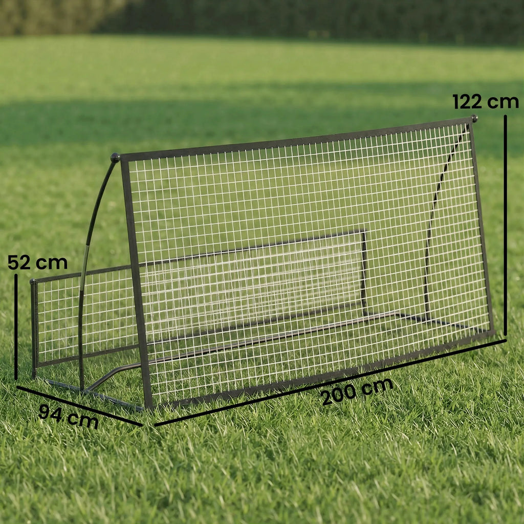 Futbolo atmušimo sienelė, 2 viename sulankstoma, 200 x 94 cm, juoda