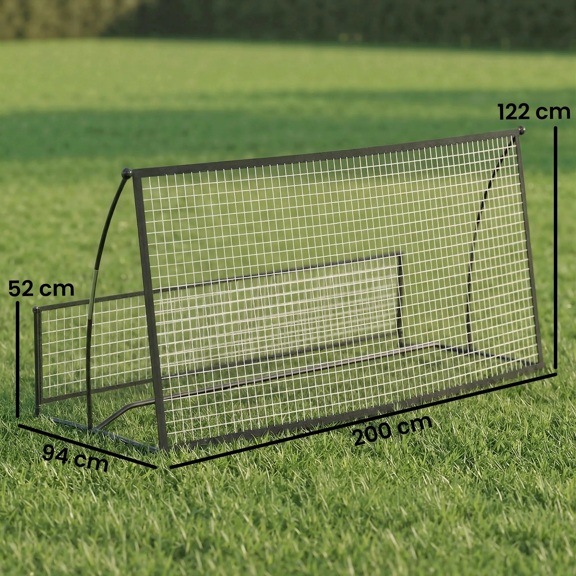 Futbolo atmušimo sienelė, 2 viename sulankstoma, 200 x 94 cm, juoda