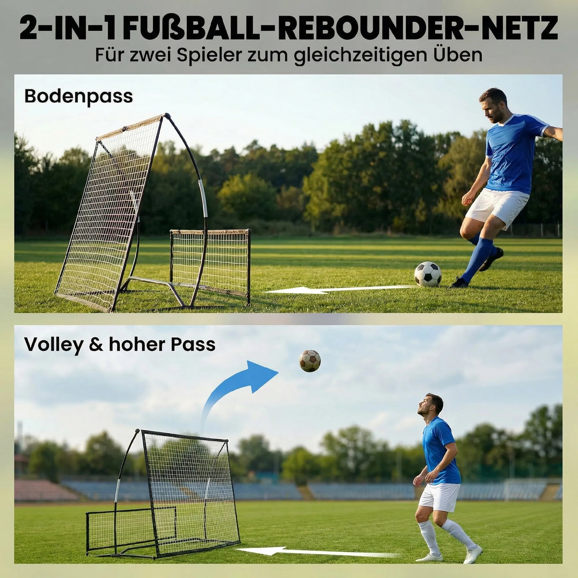 Futbolo atmušimo sienelė, 2 viename sulankstoma, 200 x 94 cm, juoda