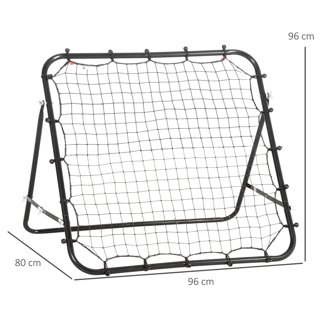 Futbolo atšokimo sienelės matmenų schema: 96x96x80 cm