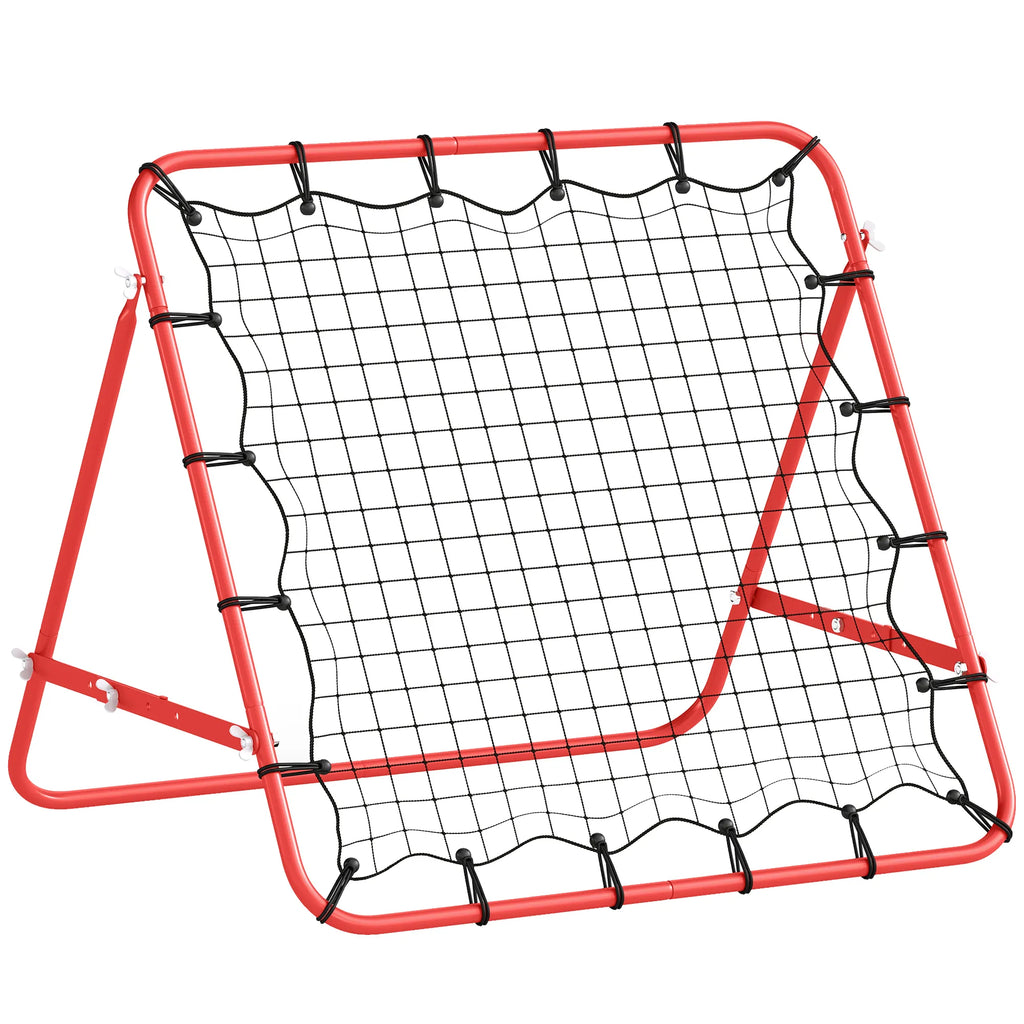 Futbolo treniruočių sienelė su reguliuojamu kampu, 84 x 84 cm, raudona