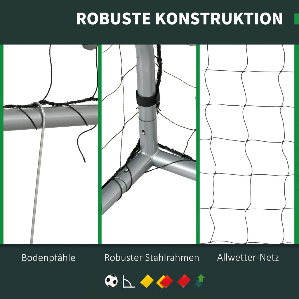 Futbolo vartai 300 x 120 x 200 cm, pilki