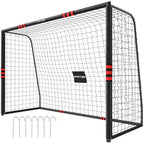 Futbolo vartai 300 x 200 cm su apsauga vaikams nuo 5 metų, juodi/raudoni
