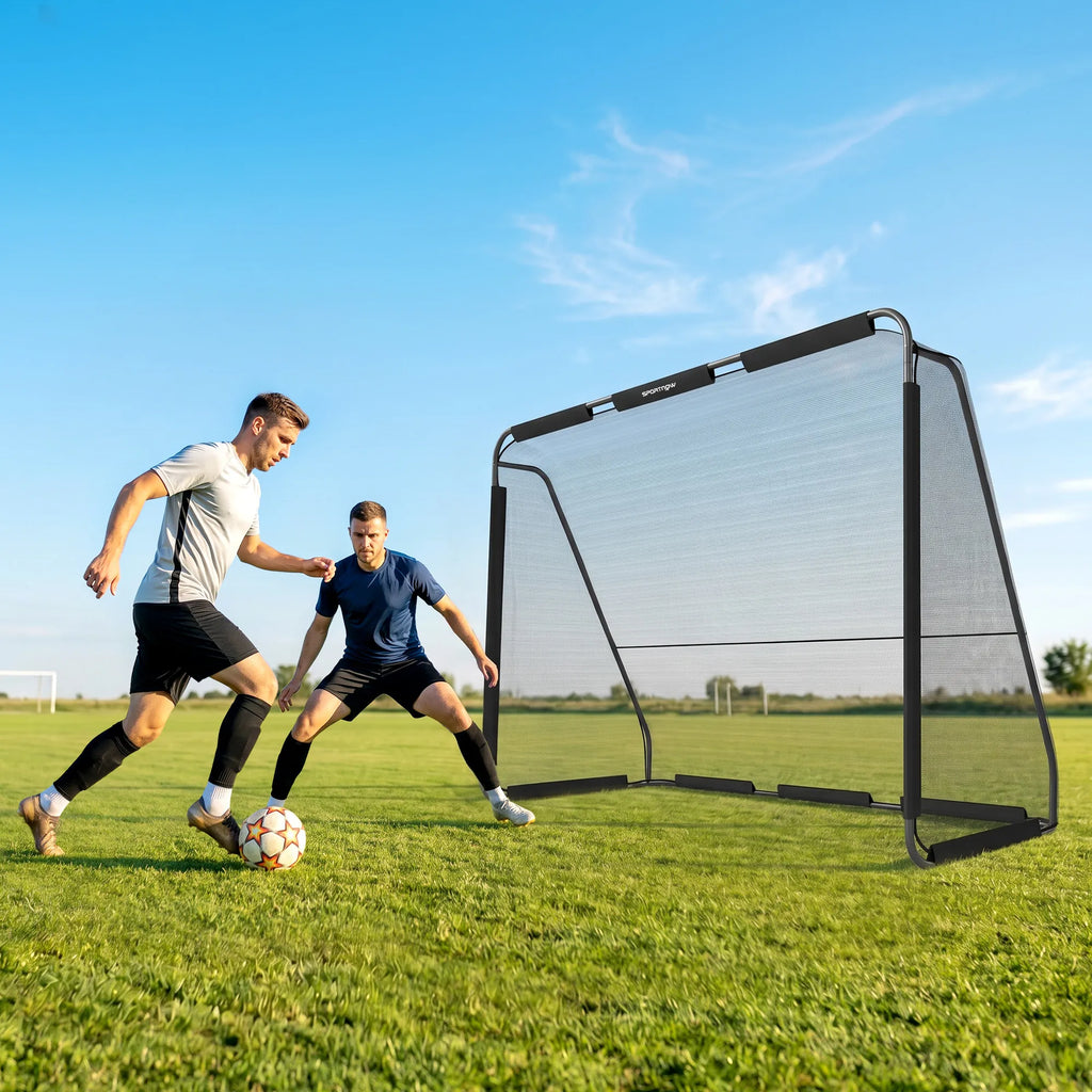Futbolo vartai 300 x 200 cm su tvirtu tinkleliu, juodi