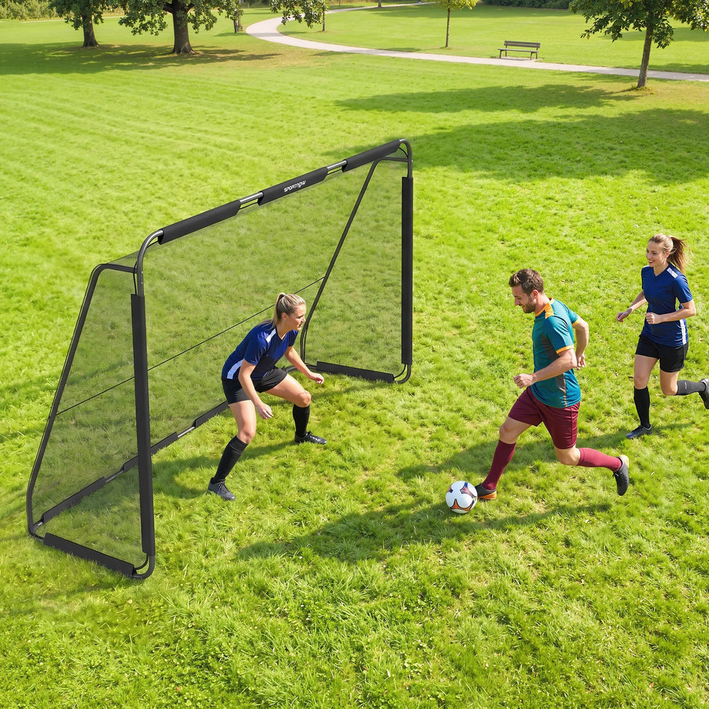 Futbolo vartai 300 x 200 cm su tvirtu tinkleliu, juodi