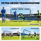 Futbolo vartai 300 x 200 cm su tvirtu tinkleliu, juodi