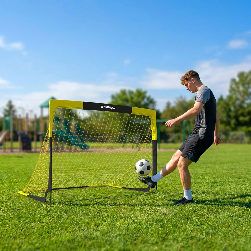 Futbolo vartai pop-up, 150 x 110 x 110 cm, geltoni
