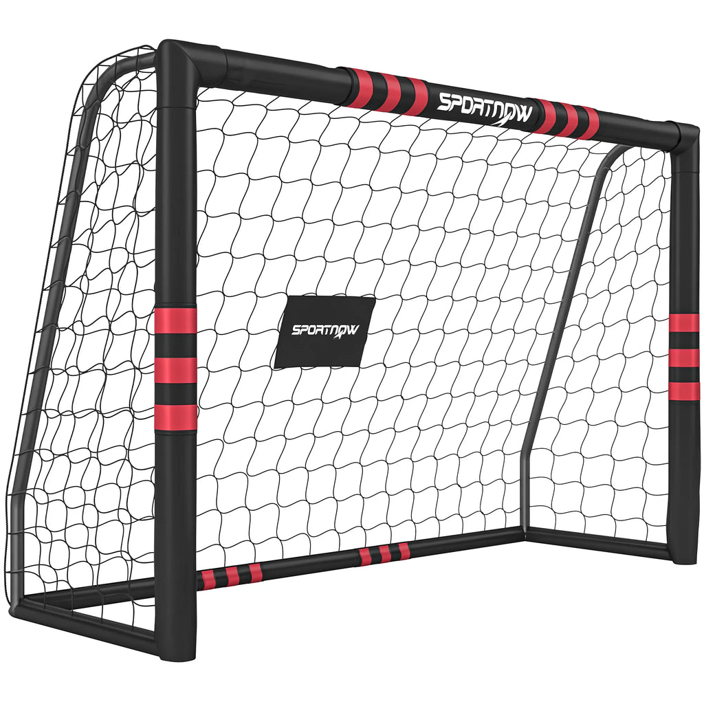 Futbolo vartai sodui 1,8 x 1,2 m, juodi ir raudoni
