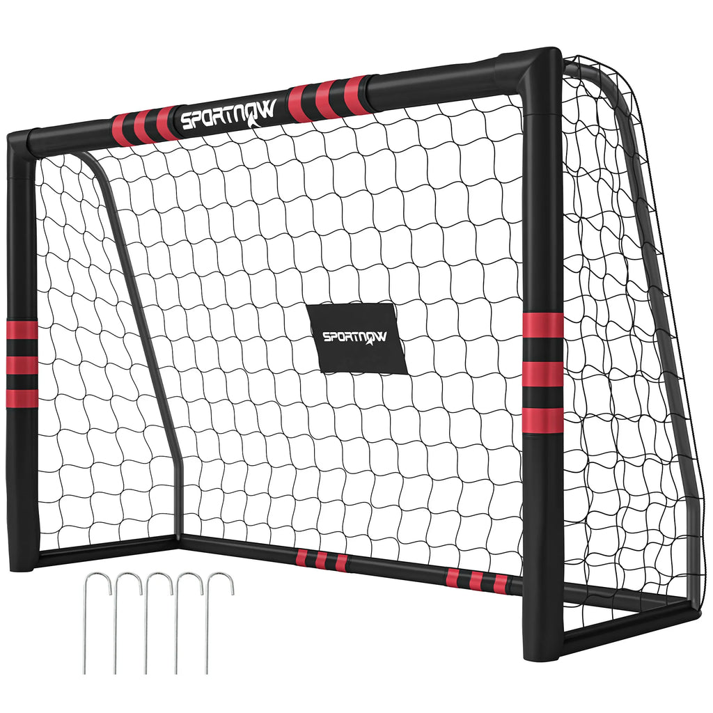 Futbolo vartai sodui 1,8 x 1,2 m, juodi ir raudoni