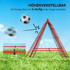 Futbolo vartai su atšokimo funkcija, reguliuojami, sulankstomi, 100x68-95 cm, raudoni