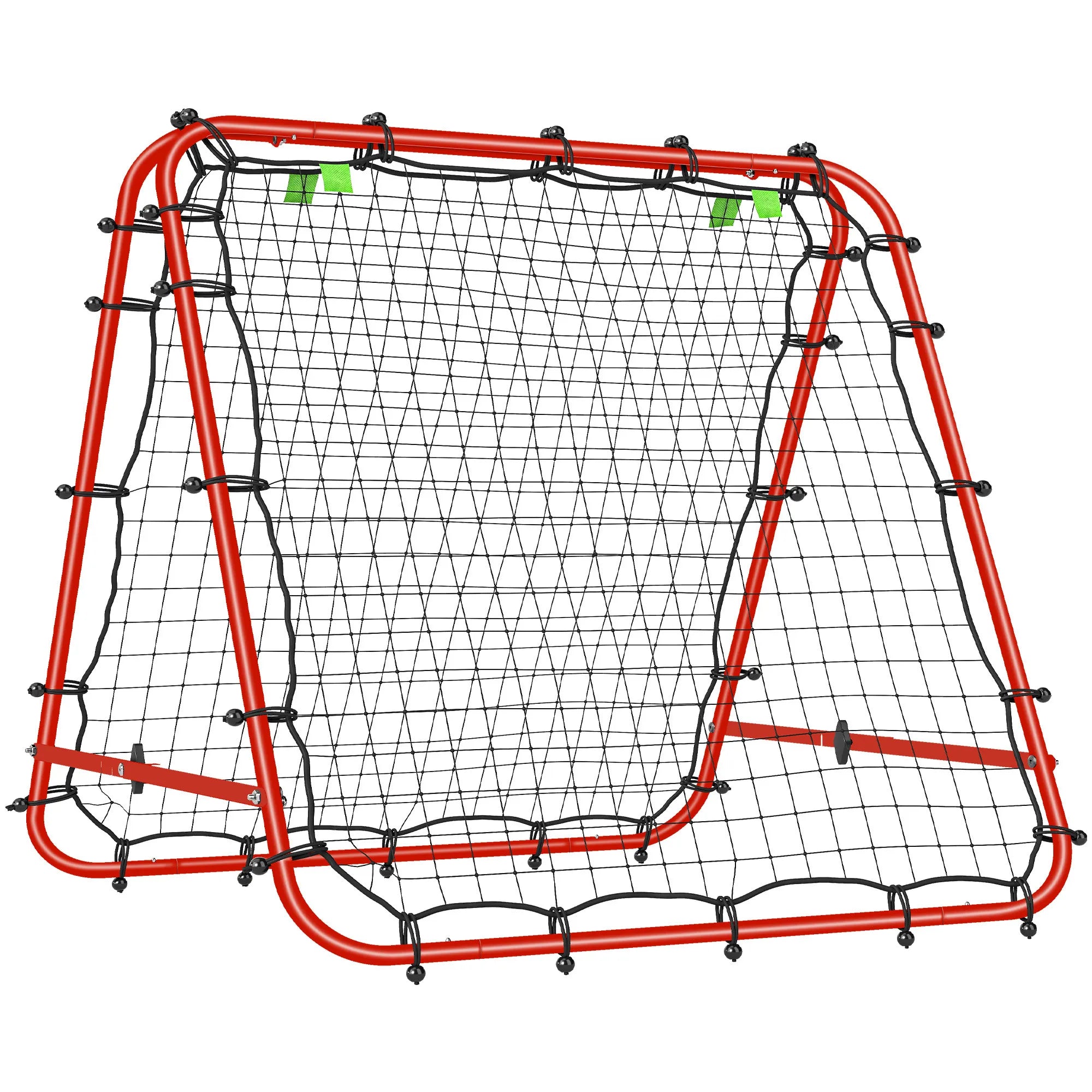 Futbolo vartai su atšokimo funkcija, reguliuojami, sulankstomi, 100x68-95 cm, raudoni