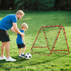 Futbolo vartai su atšokimo funkcija, reguliuojami, sulankstomi, 100x68-95 cm, raudoni