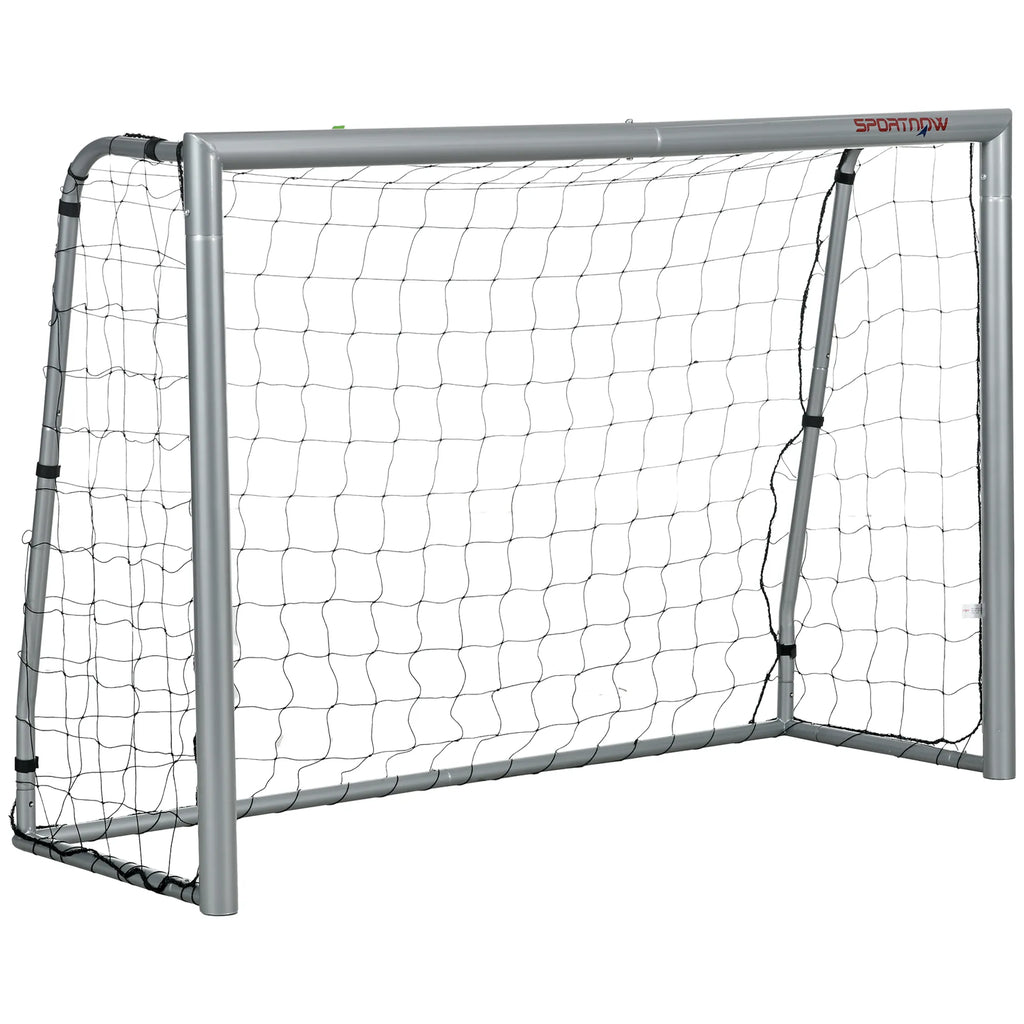 Futbolo vartai su tinklu, 240 x 85 x 160 cm, pilki