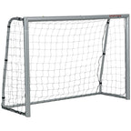 Futbolo vartai su tinklu, 240 x 85 x 160 cm, pilki