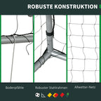 Futbolo vartai su tinklu, 240 x 85 x 160 cm, pilki