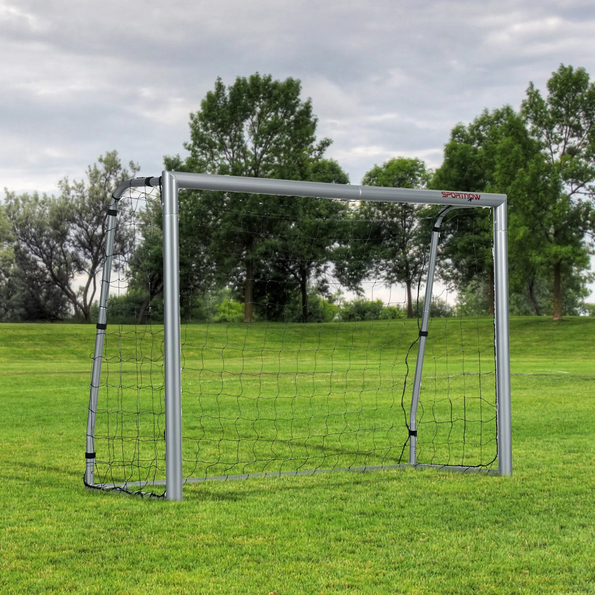 Futbolo vartai su tinklu, 240 x 85 x 160 cm, pilki