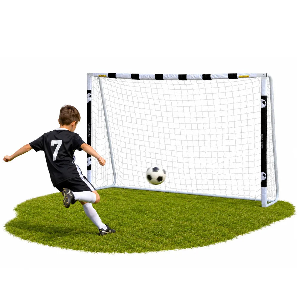 Futbolo vartai su tinklu ir dirbtinės žolės danga, 120 × 40 × 20 cm