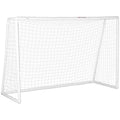 Futbolo vartai, tvirtas tinklas, plastikinis rėmas, vinys, 300L x 120B x 200H cm, balti