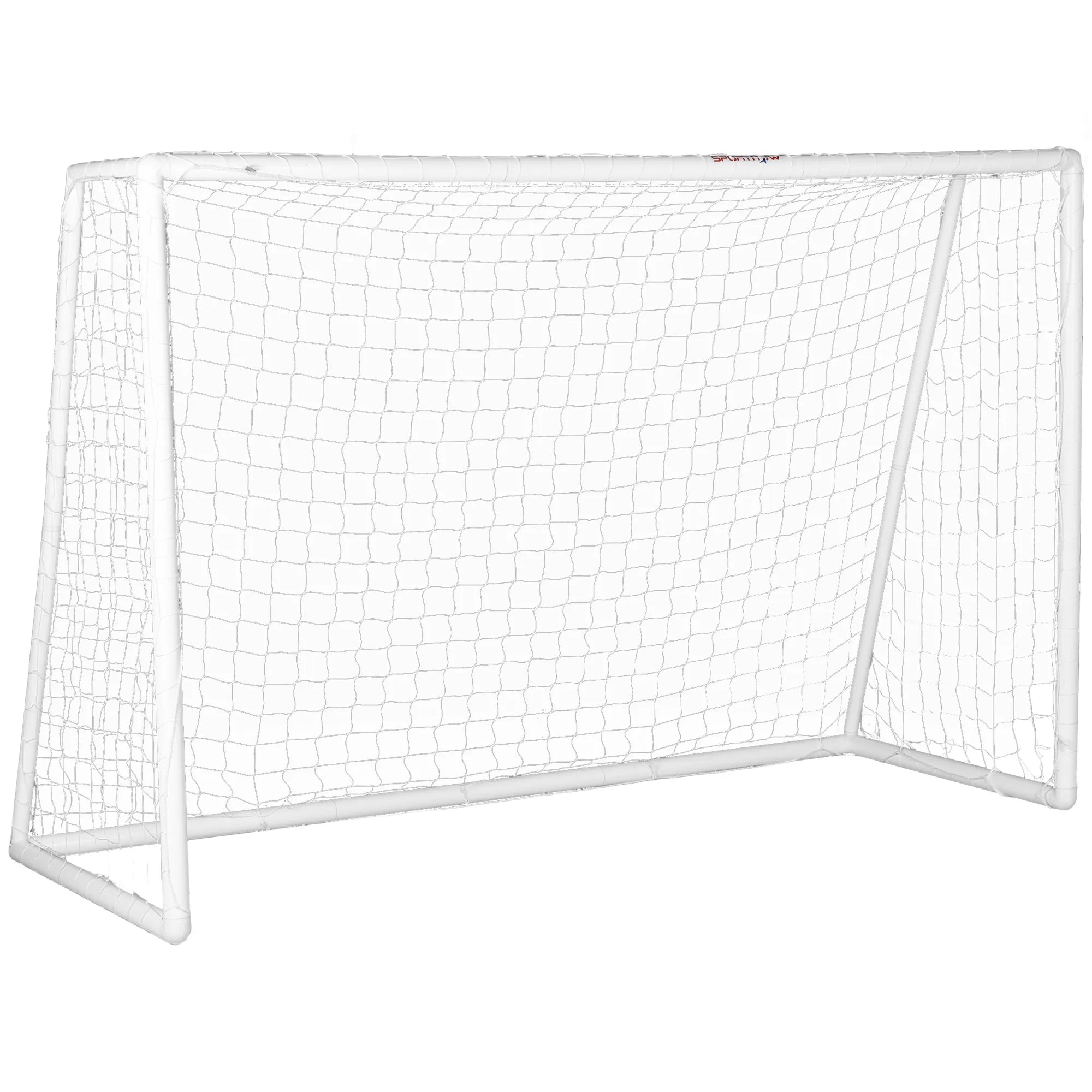 Futbolo vartai, tvirtas tinklas, plastikinis rėmas, vinys, 300L x 120B x 200H cm, balti
