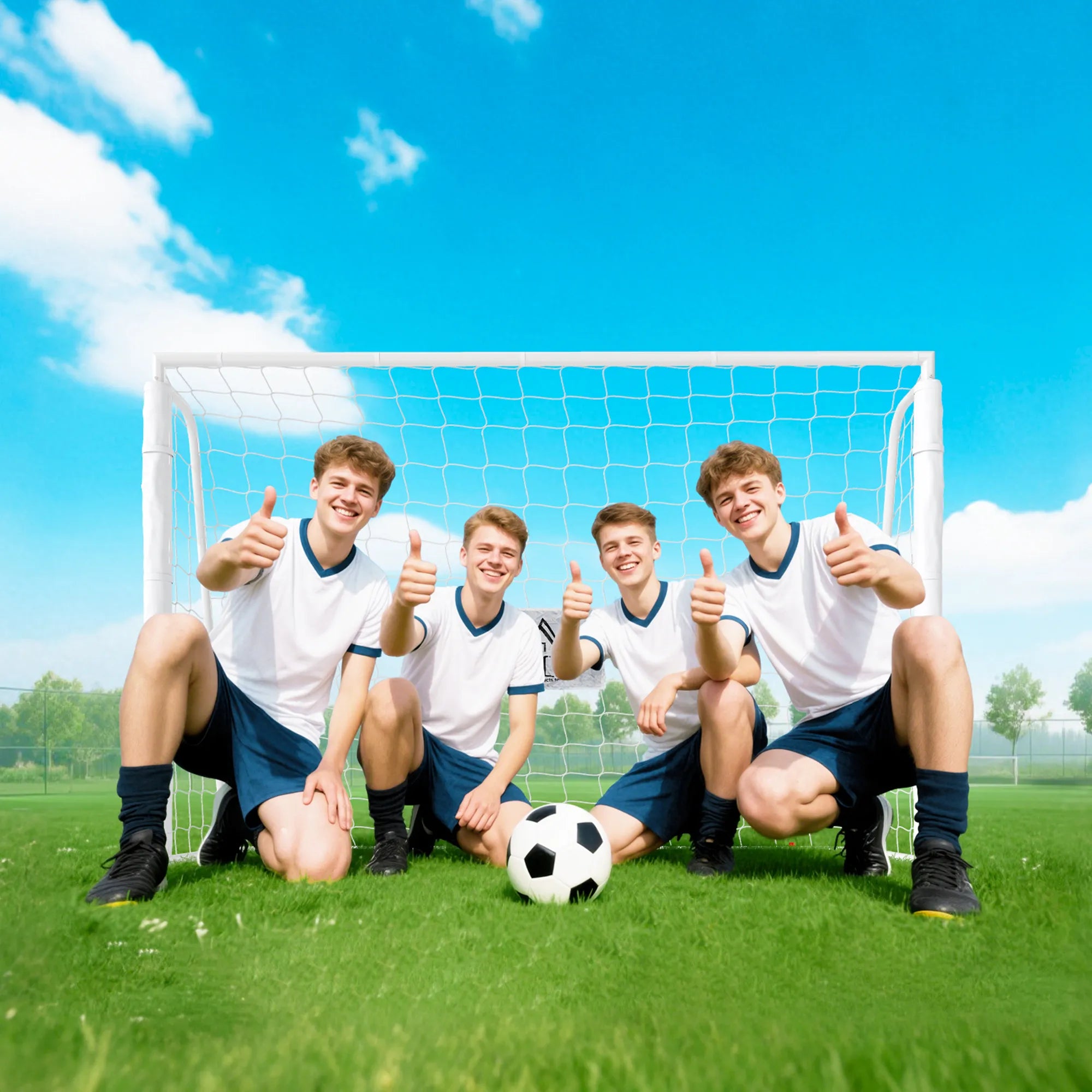 Futbolo vartai vaikams, su taikiniu, 186x123 cm, balti